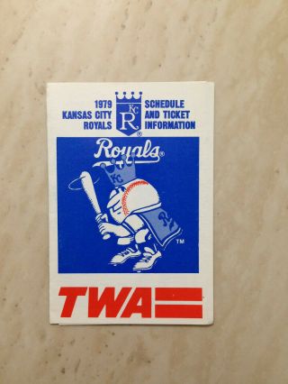 1979 Kansas City Royals Pocket Schedule - Sponsored By Twa