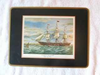 Set Of 4 Pimpernel England Nautical Clipper Ships Wood Cork Placemats Nautical