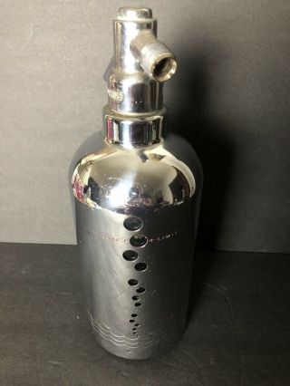 Vintage/Antique 1930 ' s 40 ' s Soda King Chrome Glass Decorative Seltzer Bottle 2
