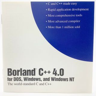 Borland C,  4.  0 For Dos Windows Windows Nt Vintage Software Cd