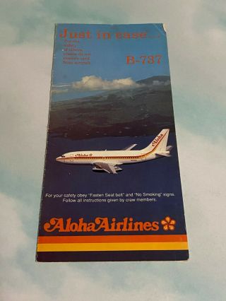 Aloha Airlines Boeing 737 Safety Card - 1991