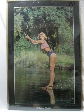 Fortune & Hornsby What A Catch Vintage Poster Garage Man Cave Hot Girl Cng259