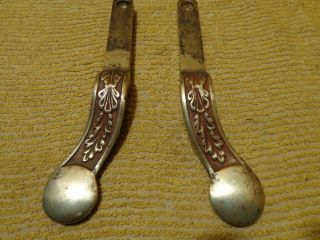 Set Of Two Antique Victorian Era Decorative Brass Piano Pedals Look