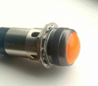 Vintage Amber Curved Lens Dash Gauge Panel Light Hot Rod Dialco Nos 1 " Military