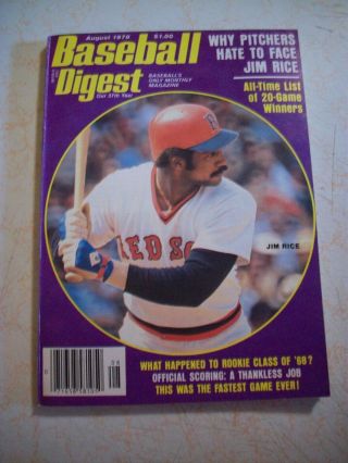 Baseball Digest August 1978 - Jim Rice Cover
