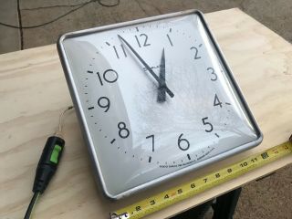 Vintage Simplex Glass / Metal 12 " Square Wall Clock - - Usa Made
