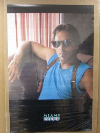 Vintage Miami Vice Tv Poster 1984 Don Johnson Inv G802