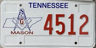 2015 Tennessee Freemason License Plate
