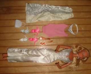 Vintage 1976 Mattel Supersize Star Barbie Doll 18” W/ring Shoes Swimsuit,