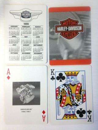 Vintage Deck Of Harley Davidson Playing Cards 1999 Collectible Made In Usa