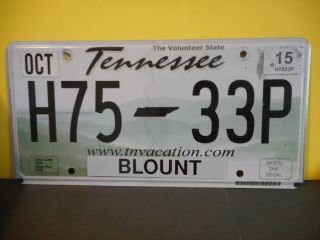 2015 Tennessee Vehicle License Plate,  Tag,  United States H75 - 33p Blount
