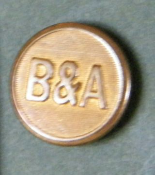 Bb Boston & Albany Railroad Uniform Button Small Gilt 1907 Die