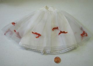 Vtg Mattel Barbie Doll 1667 White Under Skirt W/ Bows 1966 Benefit Performance