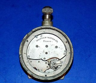 Vintage Waltham Watch Co.  8 - Days Car Clock Movement - " As - Is "