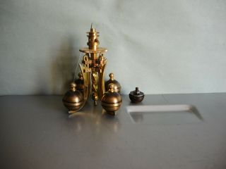 Vintage German 400 Day Anniversary Clock Brass Pendulum Parts Schatz Kundo