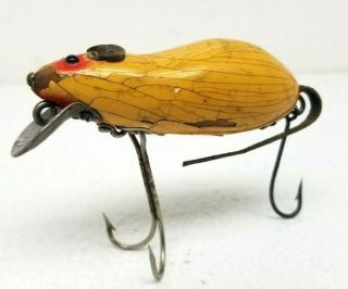 Vintage 1929 Early Heddon Dowagiac " Meadow Mouse " 4000 W/ Glass Eyes