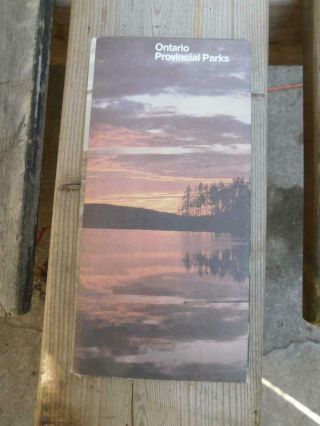 Ontario Provincial Parks Map Fold Out Poster Advertising Camping Fishing 1979