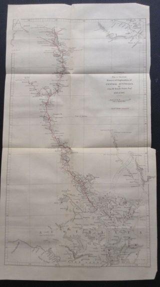 Map To Illustrate The Explorations Of Central Australia In 1860,  61