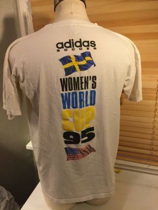Vintage adidas Women ' s World Cup Sweden Soccer 1995 T Shirt Men Size L 2