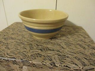 Vintage Watt Pottery 9 Inch Blue And White Band Bowl Usa Oven Ware