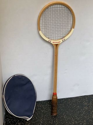 Vintage Dunlop Wooden Squash Racquet Racket Nasrullah Khan International Model