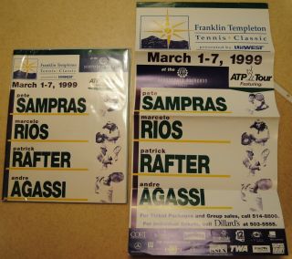 1999 Franklin Templeton Tennis Classic Program Poster - Pete Sampras Andre Agassi