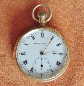 Antique Trenton Watch Co,  Usa Gold Filled Open Face Pocket Watch
