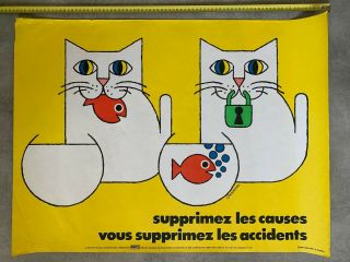 Causes Accidents By Chadebec Safety Vintage Poster / Sécurité Inrs