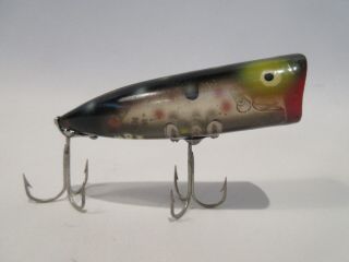 Vintage Heddon Chugger Spook Ffsob Fish Flash Spots On Black Tough Color