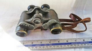 Vintage Ww1 Dated 1917 German Binoculars Carl Zeiss Jena Df6x24 V Good Optics