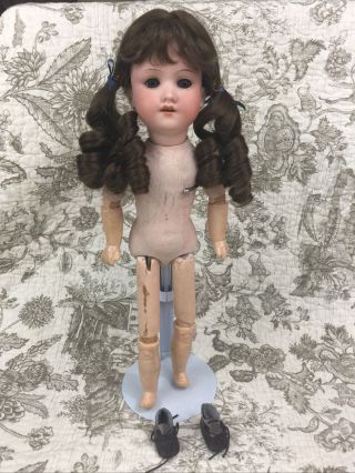 Antique Armand Marseille 390 Bisque Doll Head Comp Wood Body Germany 15”