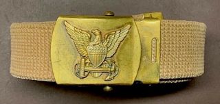 U.  S.  Coast Guard Vintage Brass Eagle Slide Web Belt