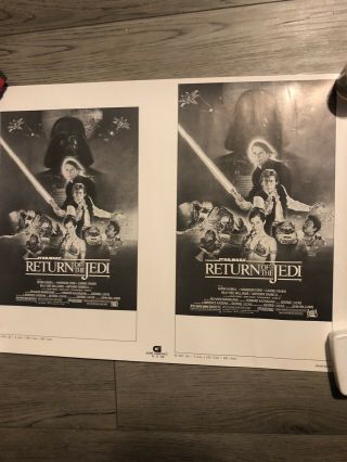 Vintage Star Wars Return Of The Jedi Movie Press Kit Poster Lucas Film
