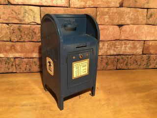 Vintage Us Postal Service Mailbox All Steel Coin Bank - Brumberger Co Made In Usa