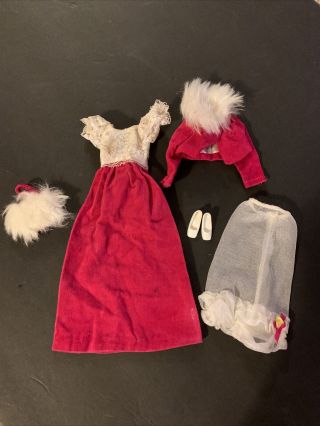Vintage Mattel Francie Mod Doll Outfit 1768 Waltz In Velvet Near Complete