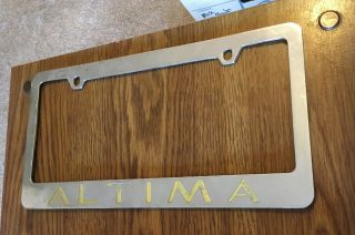 Vintage License Tag Frame : Altima (nissan) Metal