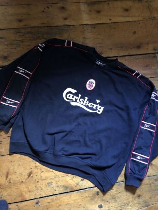 Vintage Liverpool Fc Sweatshirt.  Football Shirt.  Carlsberg.  Reebok.  Large