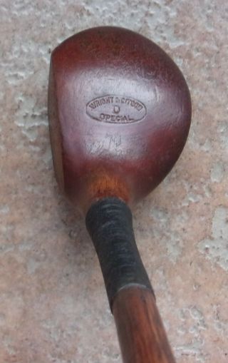 Antique Vintage Wright & Ditson Special Hickory Wood Shaft Golf Club Driver