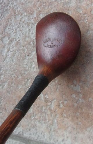 Antique Vintage Wright & Ditson Special Hickory Wood Shaft Golf Club Driver 3