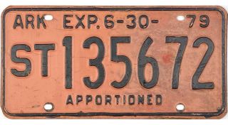 99 Cent 1979 Arkansas Apportioned License Plate St135672