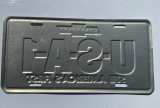 Vintage Chevrolet U - S - A - 1 Car Tag License Plate See Americas First 2