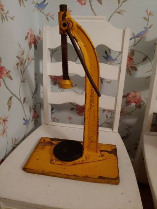 Vintage National Bottle Capping Press Yellow