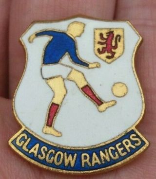Glasgow Rangers Vintage 1970s Pin Badge Rare Vgc