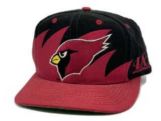 Vtg Arizona Cardinals Logo Athletic Black Dome Sharktooth Snapback Hat Darkside