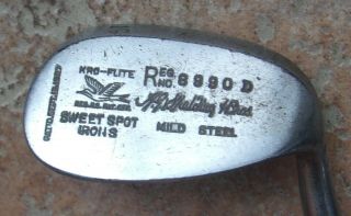 Antique Vintage Spalding Kro Flite Pat 1927 Hickory Wood Shaft Golf Club Niblick