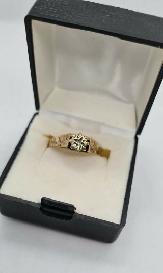 Vintage 9ct Gold Diamond Solitaire Engagement Ring Size P 1970’s