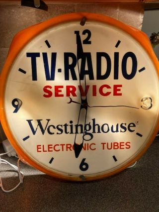 Vintage Westinghouse Radio Advertising Clock Electronic Tubes