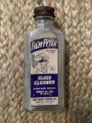 Rare Vintage 1950’s Film - Fyter Glass Cleaner Bottle Auto\gasstation Memoribilia
