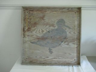 Old Primitive Painting Of Duck On Old Wood.  One.  Barn Find.