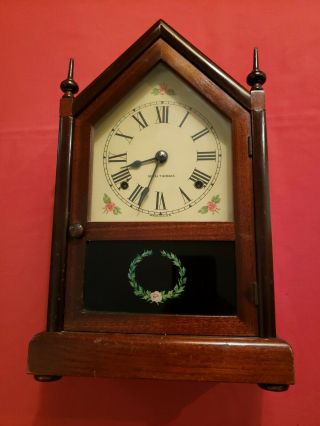 Vintage Seth Thomas Gothic Steeple Mantle Clock W Key